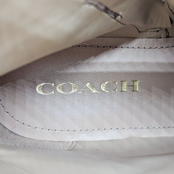Coach Women Lacey Brown Leather Buckle Platform Office Dressy Boots size 7.5 - Picture 8 of 13